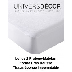 Lot de 2 Protèges matelas imperméable, absorbant et anti-acariens 180 x 200 cm King Size