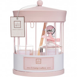 Coffret cage avec diffuseur et bougie "Manège" Barbe à Papa Atmosphera