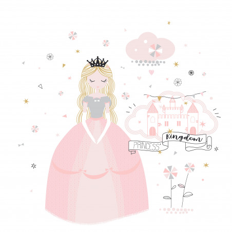 Parure de couette 140 x 200 "Princesse" Réversible 100% Coton / 57 Fils/cm²