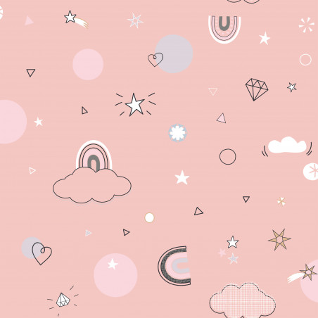 Parure de couette 140 x 200 "Licorne" Réversible 100% Coton / 57 Fils/cm²
