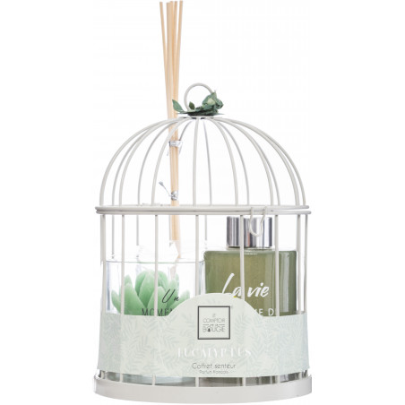 Coffret cage avec diffuseur et bougie Vanille Atmosphera