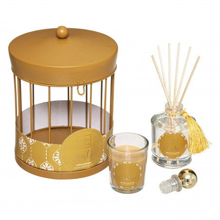 Coffret cage avec diffuseur et bougie "Manège" Ambre Atmosphera