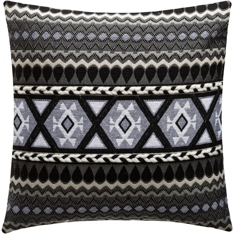 Housse de coussin "jacquard et cordelette" 40 x 40 cm Atmosphera