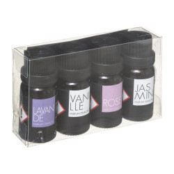 Lot de 4 flacons d'huiles essentielles pour diffuseur Atmosphera