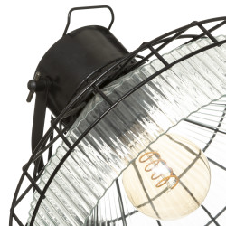Lampadaire trépied "House" noir, métal & verre Hauteur 151 cm Atmosphera