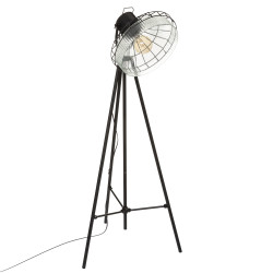 Lampadaire trépied "House" noir, métal & verre Hauteur 151 cm Atmosphera