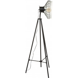 Lampadaire trépied "House" noir, métal & verre Hauteur 151 cm Atmosphera