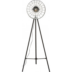 Lampadaire trépied "House" noir, métal & verre Hauteur 151 cm Atmosphera