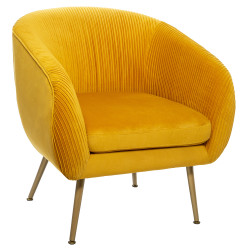 Fauteuil "Solaro" en velours plissé Atmosphera