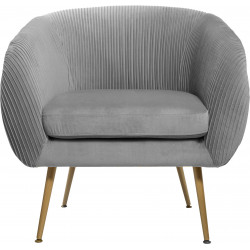 Fauteuil "Solaro" en velours plissé Atmosphera