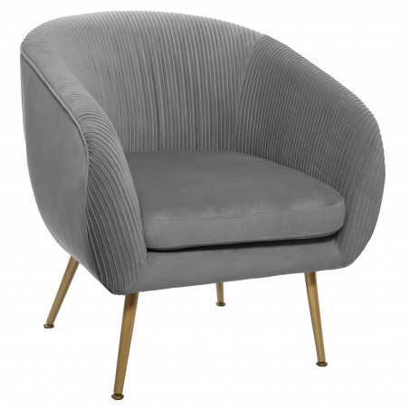 Fauteuil "Solaro" en velours plissé Atmosphera