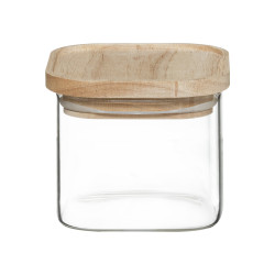 Bocaux de rangement en verre et bois couvercle hermétique Atmosphera