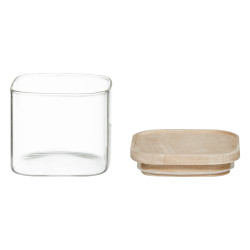 Bocaux de rangement en verre et bois couvercle hermétique Atmosphera