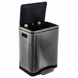 Poubelle Ecologique à Tri sélectif 2 bacs acier Inoxydable d'Atmosphéra