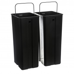 Poubelle Ecologique à Tri sélectif 2 bacs acier Inoxydable d'Atmosphéra