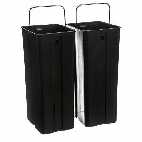 Poubelle Ecologique à Tri sélectif 2 bacs acier Inoxydable d'Atmosphéra