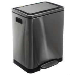 Poubelle Ecologique à Tri sélectif 2 bacs acier Inoxydable d'Atmosphéra