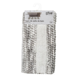 Tapis de salle de Bain épais rayé "Chenille" 50 x 75 cm Atmosphéra