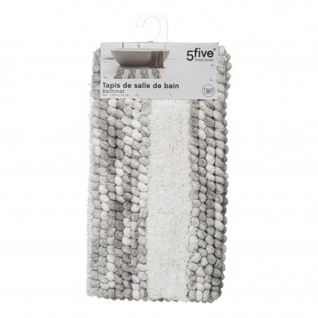 Tapis de salle de Bain épais rayé "Chenille" 50 x 75 cm Atmosphéra