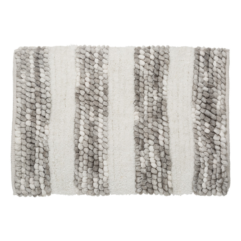 Tapis de salle de Bain épais rayé "Chenille" 50 x 75 cm Atmosphéra