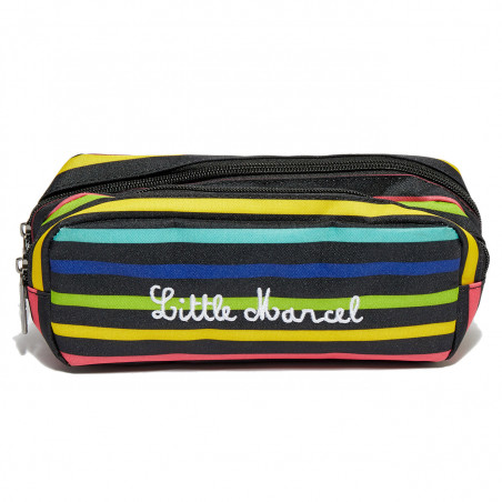Trousse double Little Marcel 2 compartiments 8879/Rayures
