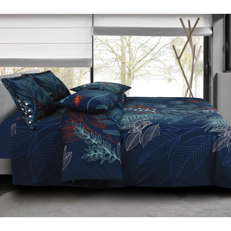 Pack complet Aquapulco bleu housse de couette pour lit 90 x 190 cm 100% coton / 57 fils/cm²