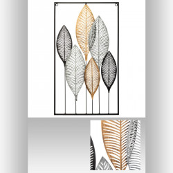 Déco murale métal "Feuilles" 37 x 65 cm Atmosphera