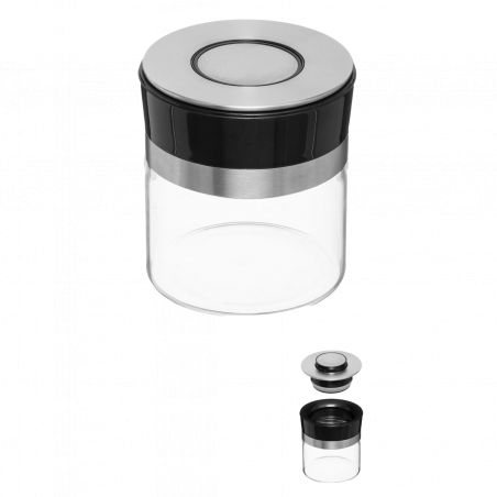 Bocaux de rangement en verre et inox couvercle hermétique "Pusheat" Atmosphera