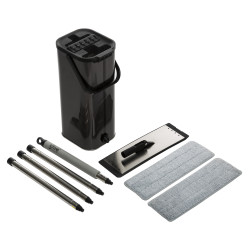 Seau mécanique en Inox brossé noir 2 Bacs 7L Atmosphéra
