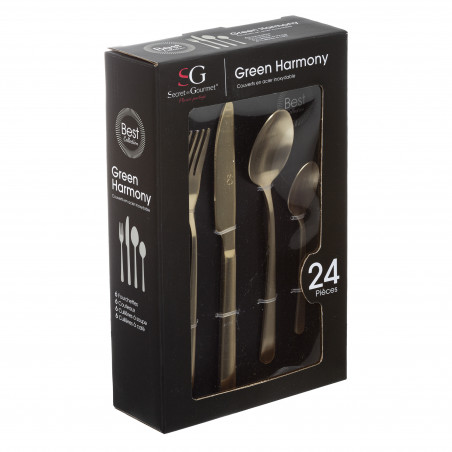 Ménagère 24 pièces "Green Harmony" Secret de gourmet