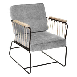 Fauteuil "Anzio" tissu chenille Atmosphera