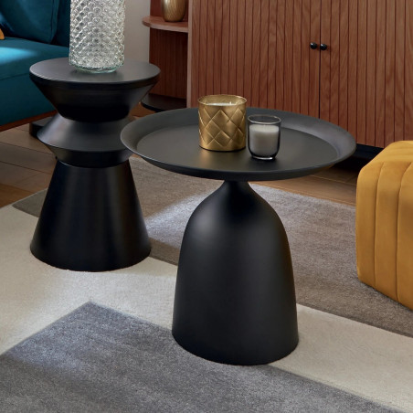 Table à café Totem "Sohan" métal noir Atmosphera