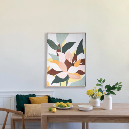 Toile imprimée Encadrée "Fleur" 58 x 78 cm Atmosphera