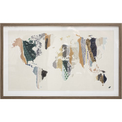 Cadre "Monde" sous verre 50 x 80 cm Atmosphera