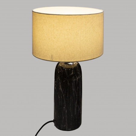 Lampe cylindre céramique "Mapu" Noir & Blanc Atmosphera