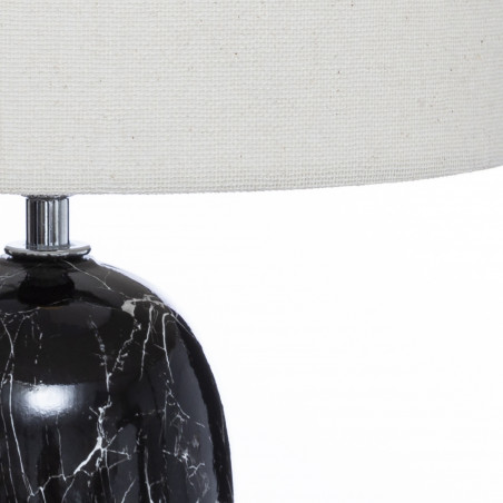 Lampe cylindre céramique "Mapu" Noir & Blanc Atmosphera