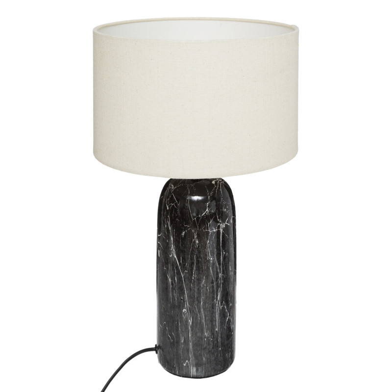 Lampe cylindre céramique "Mapu" Noir & Blanc Atmosphera