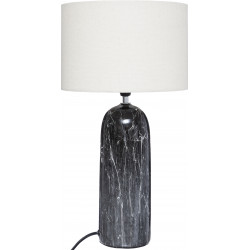 Lampe cylindre céramique "Mapu" Noir & Blanc Atmosphera