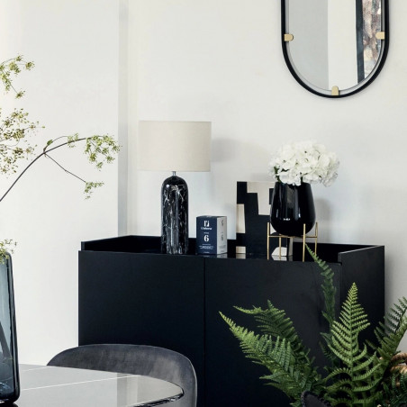 Lampe cylindre céramique "Mapu" Noir & Blanc Atmosphera