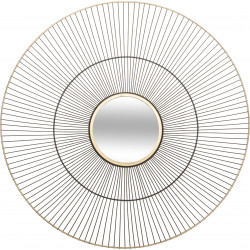 Miroir métal déco "Leny" Diamètre 64 cm Atmosphera