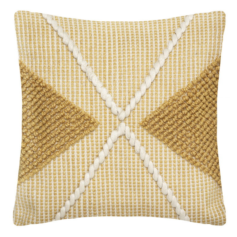 Coussin recyclable "Row Ocre" 45 x 45 cm Atmosphera