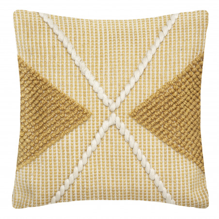 Coussin recyclable "Row Ocre" 45 x 45 cm Atmosphera