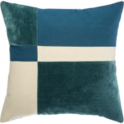Coussin velours et coton "Patch" 40 x 40 cm  Atmosphera