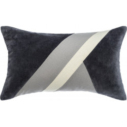 Coussin velours et coton "Patch" 30 x 50 cm  Atmosphera