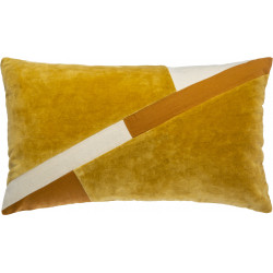 Coussin velours et coton "Patch" 30 x 50 cm  Atmosphera