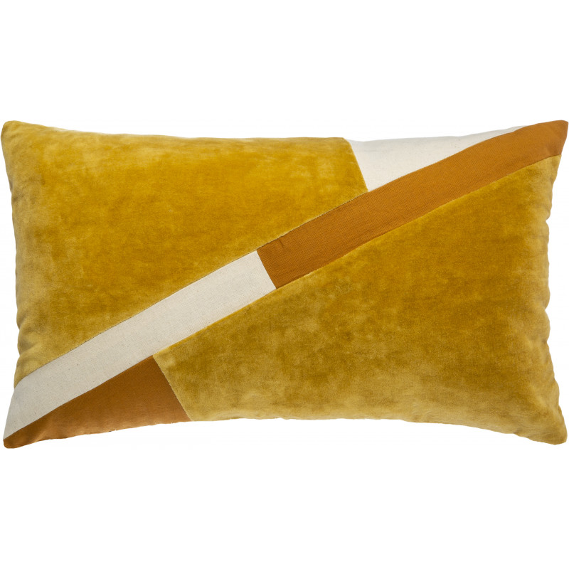 Coussin velours et coton "Patch" 30 x 50 cm  Atmosphera