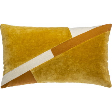 Coussin velours et coton "Patch" 30 x 50 cm  Atmosphera