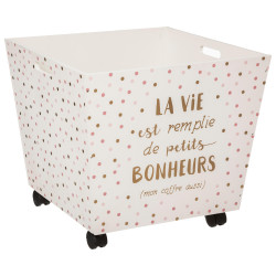 Coffre à jouets XXL à roulettes "Forme évasé" Atmosphera