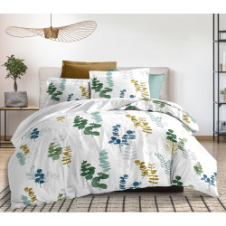 Pack complet Euka housse de couette pour lit 140 x 190 cm 100% coton / 57 fils/cm²