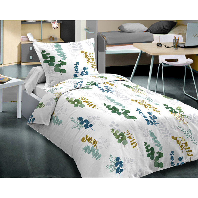 Parure de couette Euka pour lit 90 x 190 cm 100% coton / 57 fils/cm²